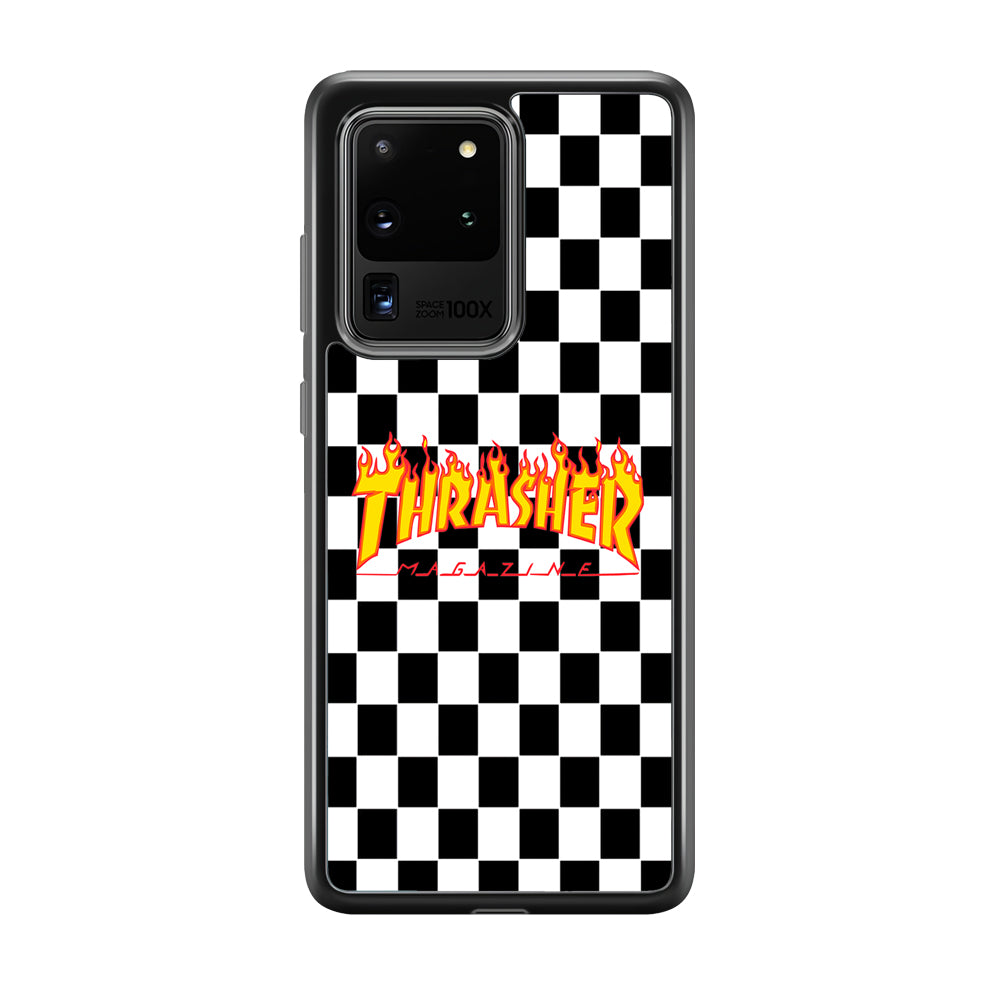 Thrasher Chess Board Background Samsung Galaxy S20 Ultra Case-Mobile Phone Case-Rubber Black (2D Case)-Altracase