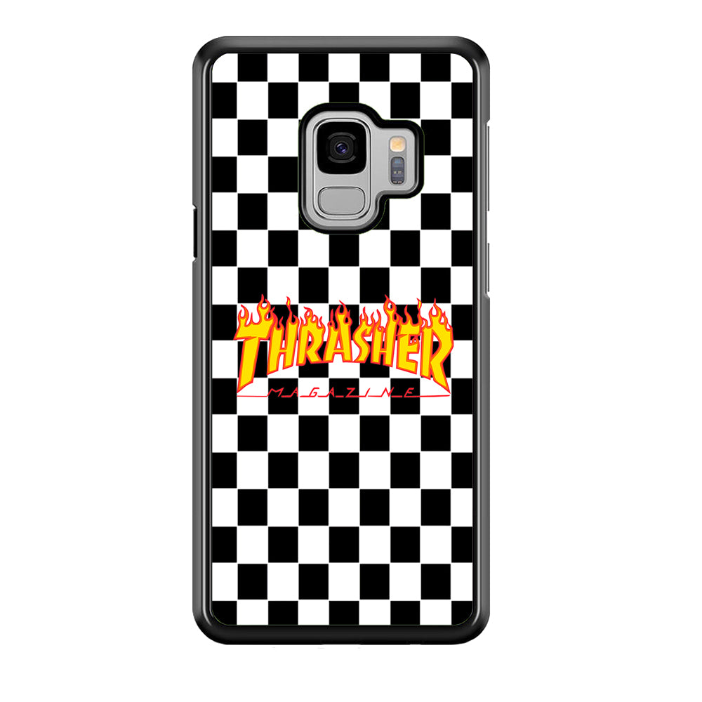 Thrasher Chess Board Background Samsung Galaxy S9 Case-Mobile Phone Case-Rubber Black (2D Case)-Altracase