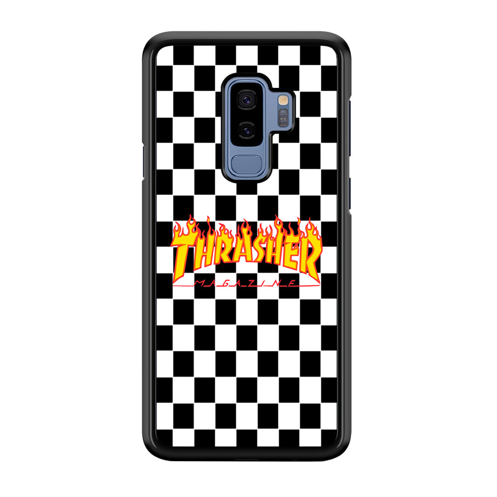 Thrasher Chess Board Background Samsung Galaxy S9 Plus Case-Mobile Phone Case-Rubber Black (2D Case)-Altracase