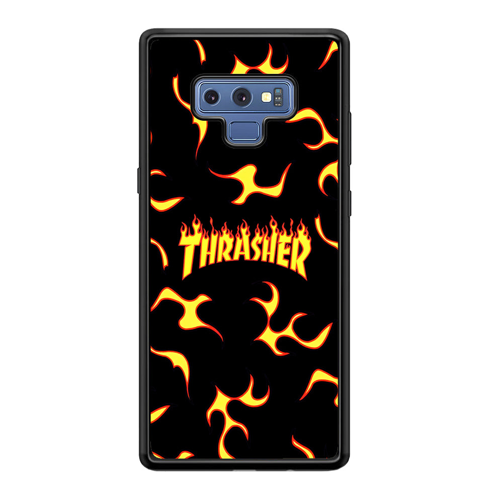 Thrasher Frame of Flame Samsung Galaxy Note 9 Case-Mobile Phone Case-Rubber Black (2D Case)-Altracase