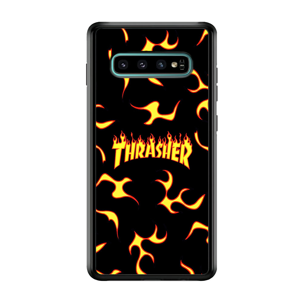 Thrasher Frame of Flame Samsung Galaxy S10 Case-Mobile Phone Case-Rubber Black (2D Case)-Altracase
