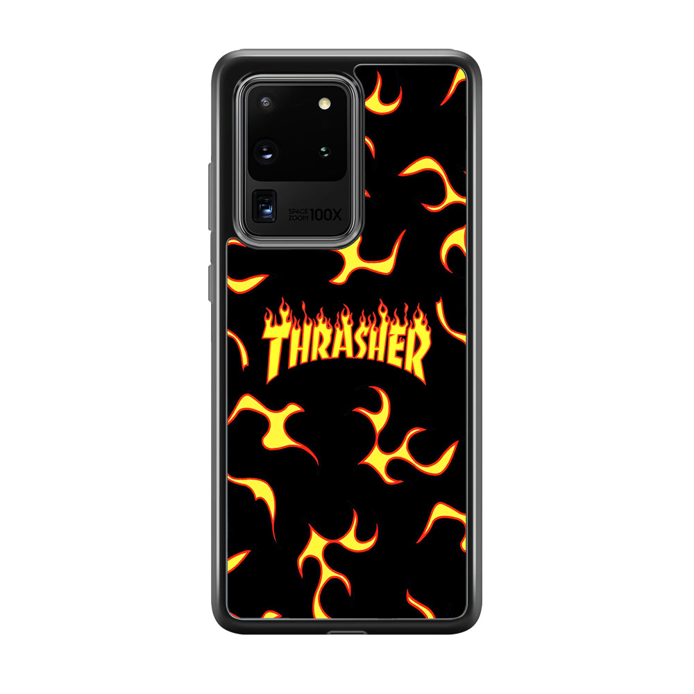 Thrasher Frame of Flame Samsung Galaxy S20 Ultra Case-Mobile Phone Case-Rubber Black (2D Case)-Altracase