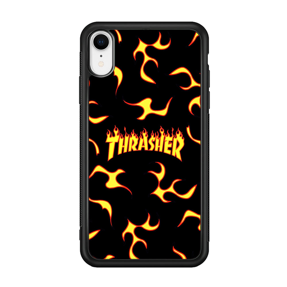 Thrasher Frame of Flame iPhone XR Case-Mobile Phone Case-Rubber Black (2D Case)-Altracase