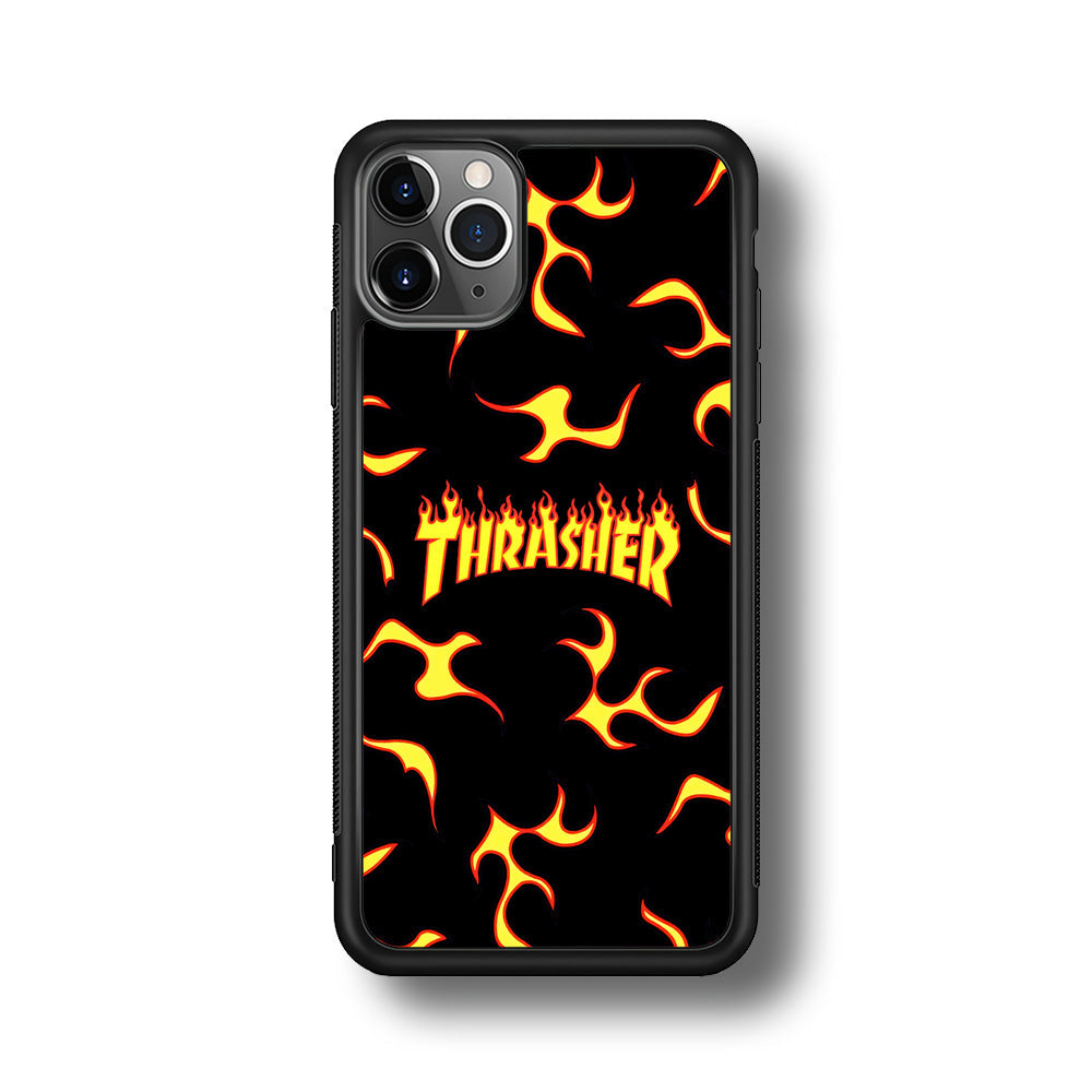 Thrasher Frame of Flame iPhone 11 Pro Case-Mobile Phone Case-Rubber Black (2D Case)-Altracase
