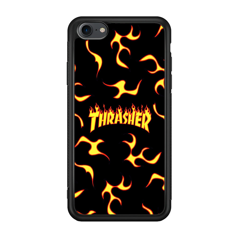 Thrasher Frame of Flame iPhone SE 3 2022 Case-Mobile Phone Case-Rubber Black (2D Case)-Altracase