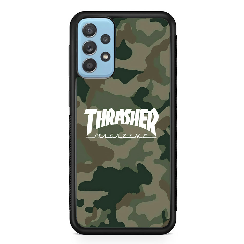 Thrasher Magazine Green Army Samsung Galaxy A72 Case-Mobile Phone Case-Rubber Black (2D Case)-Altracase