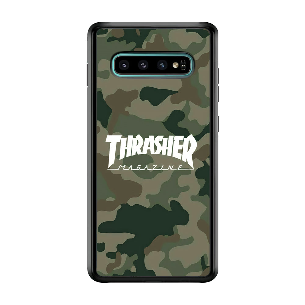 Thrasher Magazine Green Army Samsung Galaxy S10 Plus Case-Mobile Phone Case-Rubber Black (2D Case)-Altracase