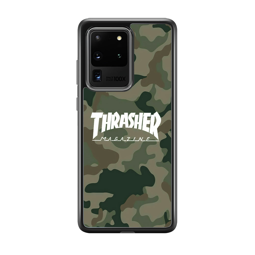 Thrasher Magazine Green Army Samsung Galaxy S20 Ultra Case-Mobile Phone Case-Rubber Black (2D Case)-Altracase