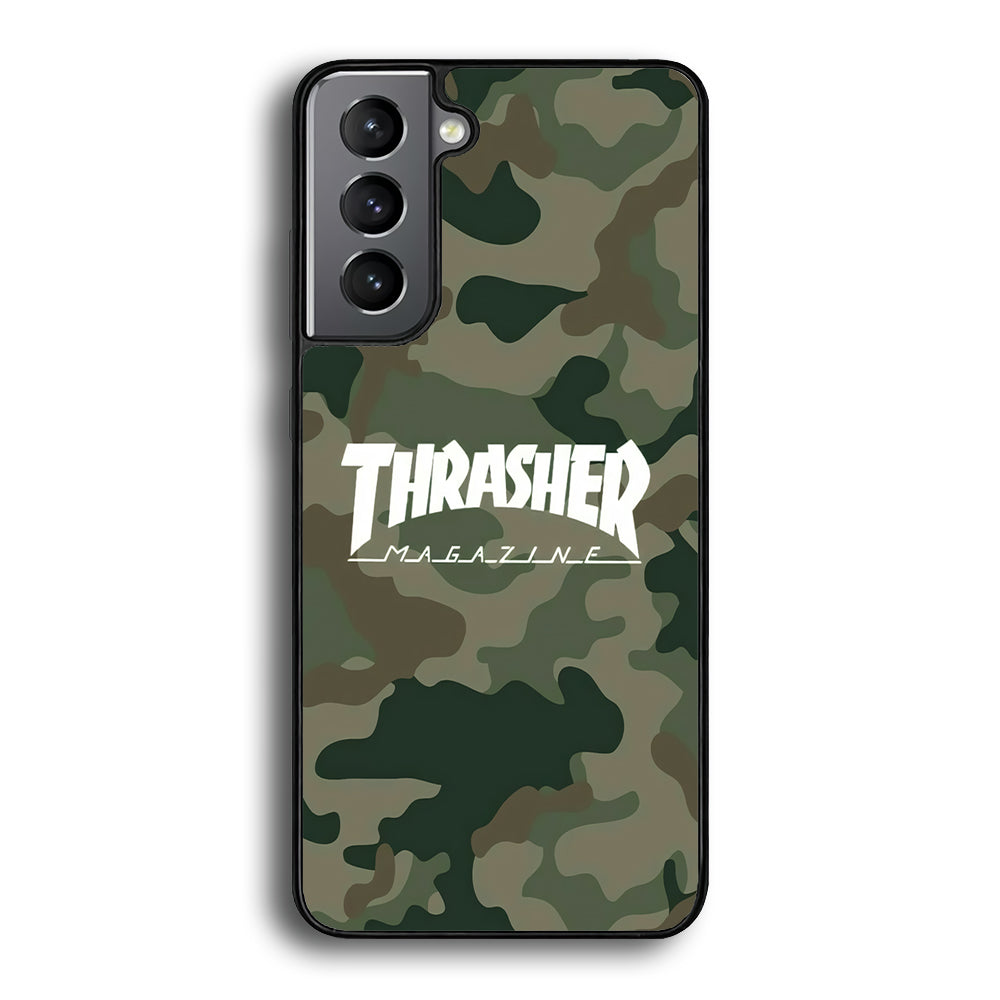 Thrasher Magazine Green Army Samsung Galaxy S24 Plus Case-Mobile Phone Case-Rubber Black (2D Case)-Altracase