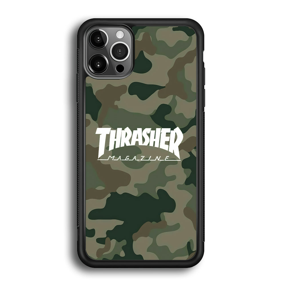 Thrasher Magazine Green Army iPhone 12 Pro Case-Mobile Phone Case-Rubber Black (2D Case)-Altracase