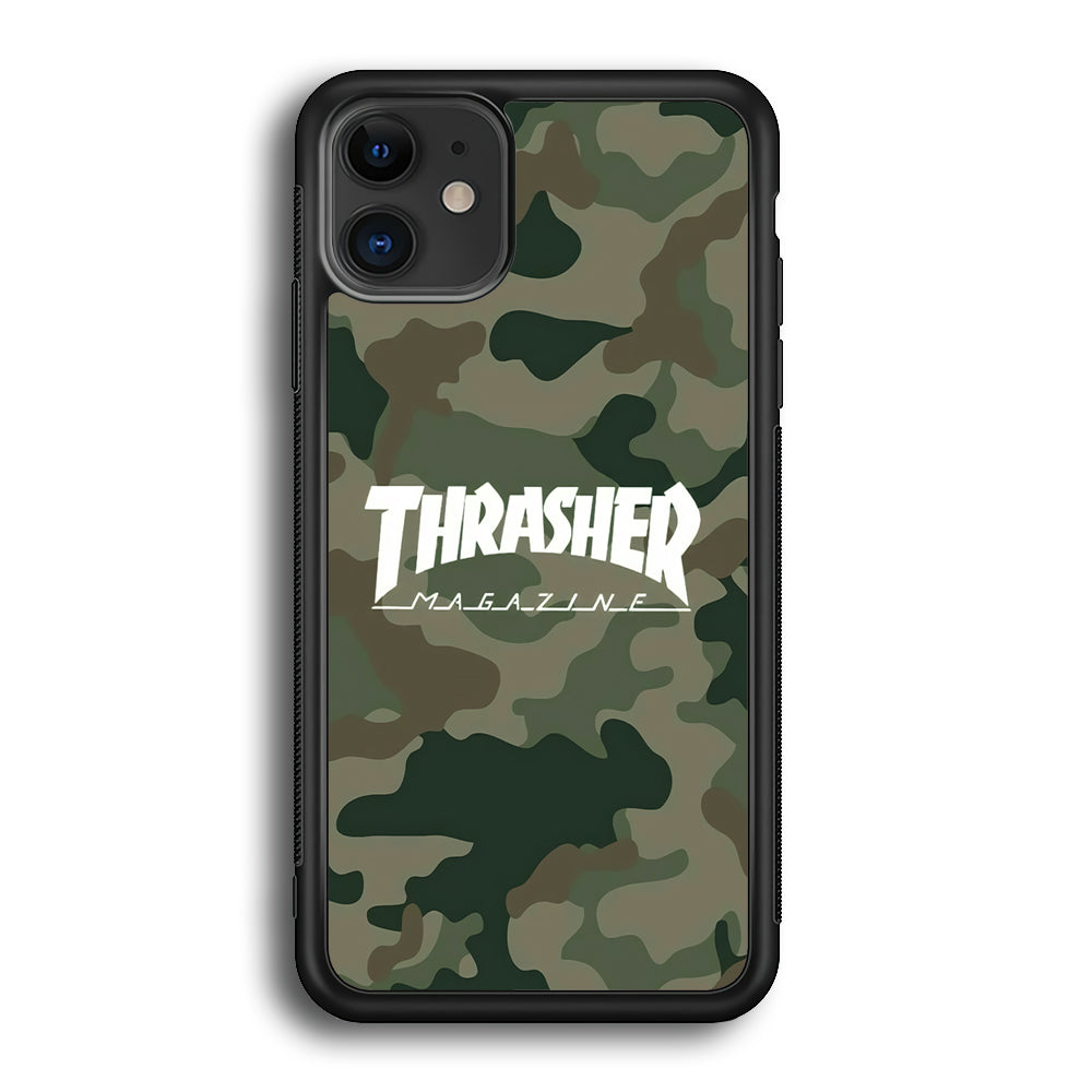 Thrasher Magazine Green Army iPhone 12 Mini Case-Mobile Phone Case-Rubber Black (2D Case)-Altracase