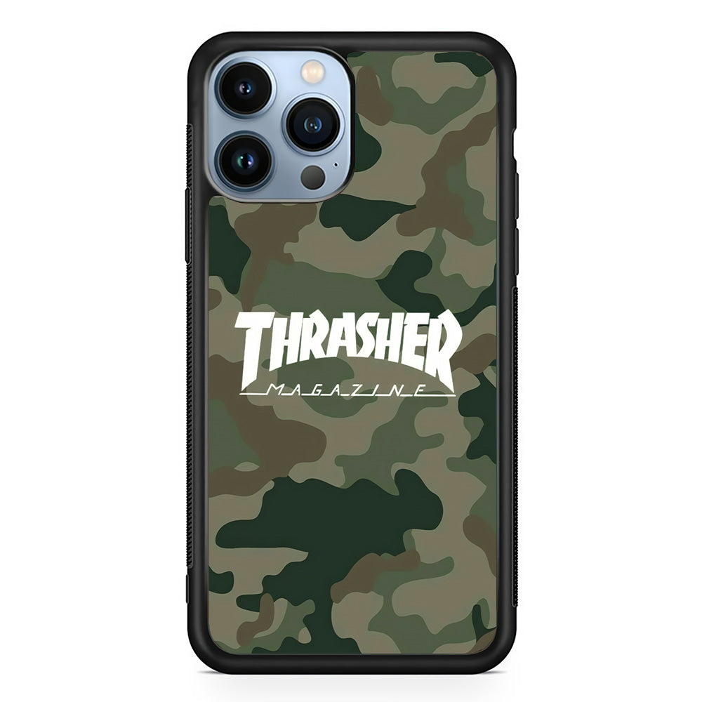 Thrasher Magazine Green Army iPhone 15 Pro Case-Mobile Phone Case-Rubber Black (2D Case)-Altracase