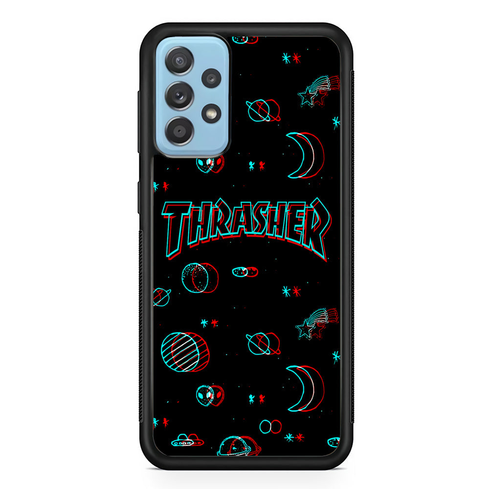 Thrasher Neon Galaxy Samsung Galaxy A72 Case-Mobile Phone Case-Rubber Black (2D Case)-Altracase