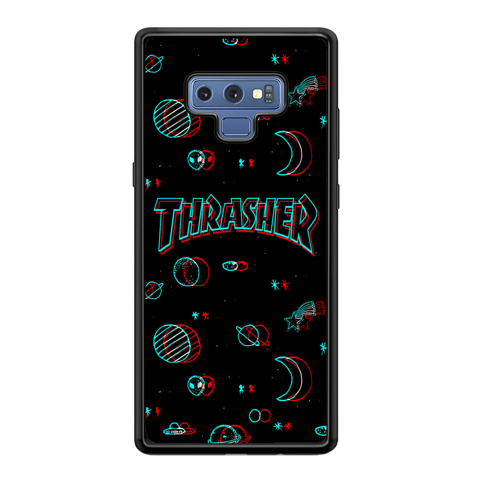 Thrasher Neon Galaxy Samsung Galaxy Note 9 Case-Mobile Phone Case-Rubber Black (2D Case)-Altracase