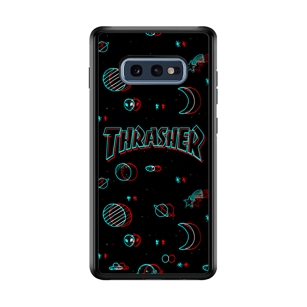 Thrasher Neon Galaxy Samsung Galaxy S10E Case-Mobile Phone Case-Rubber Black (2D Case)-Altracase