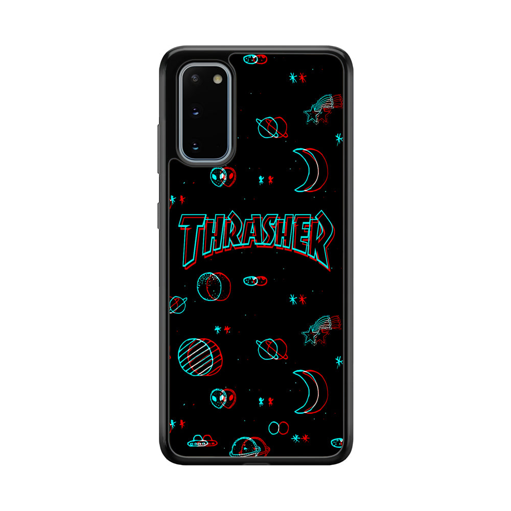 Thrasher Neon Galaxy Samsung Galaxy S20 Case-Mobile Phone Case-Rubber Black (2D Case)-Altracase