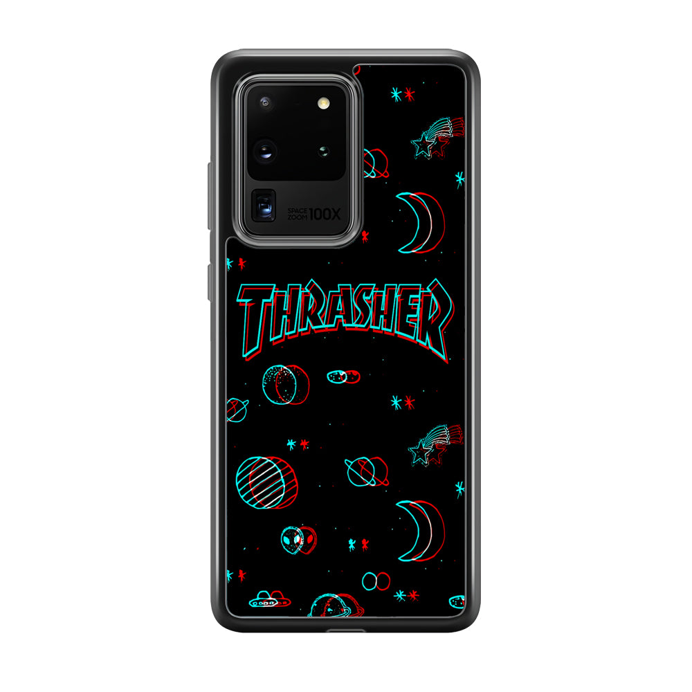 Thrasher Neon Galaxy Samsung Galaxy S20 Ultra Case-Mobile Phone Case-Rubber Black (2D Case)-Altracase