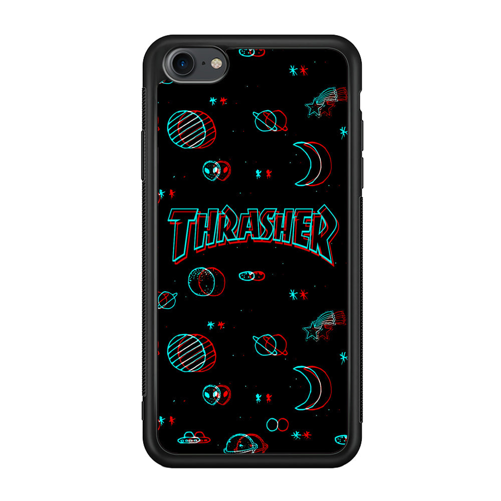 Thrasher Neon Galaxy iPhone 7 Case-Mobile Phone Case-Rubber Black (2D Case)-Altracase