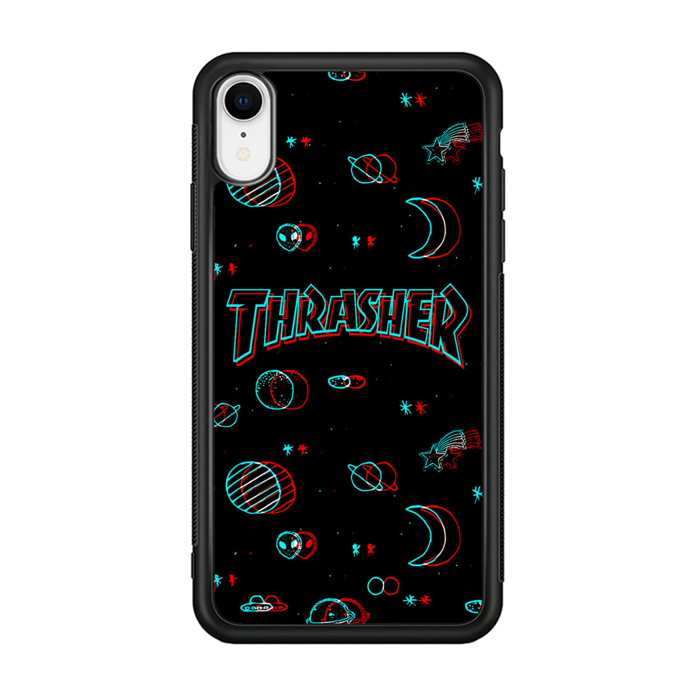 Thrasher Neon Galaxy iPhone XR Case-Mobile Phone Case-Rubber Black (2D Case)-Altracase
