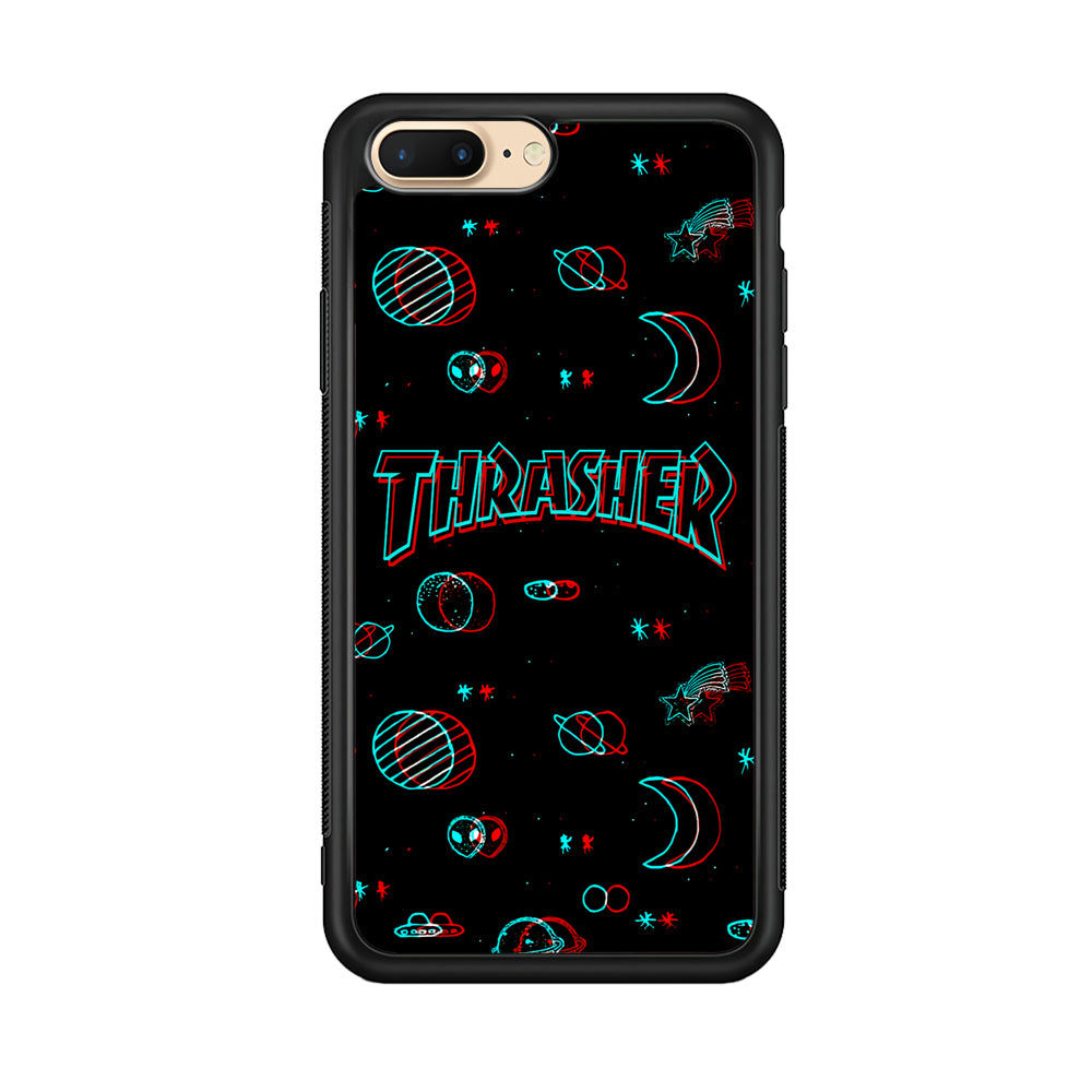 Thrasher Neon Galaxy iPhone 8 Plus Case-Mobile Phone Case-Rubber Black (2D Case)-Altracase