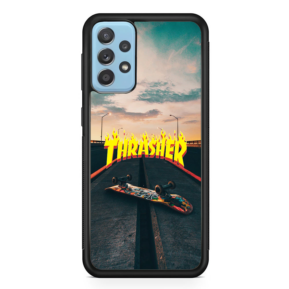 Thrasher Skate Street View Samsung Galaxy A72 Case-Mobile Phone Case-Rubber Black (2D Case)-Altracase