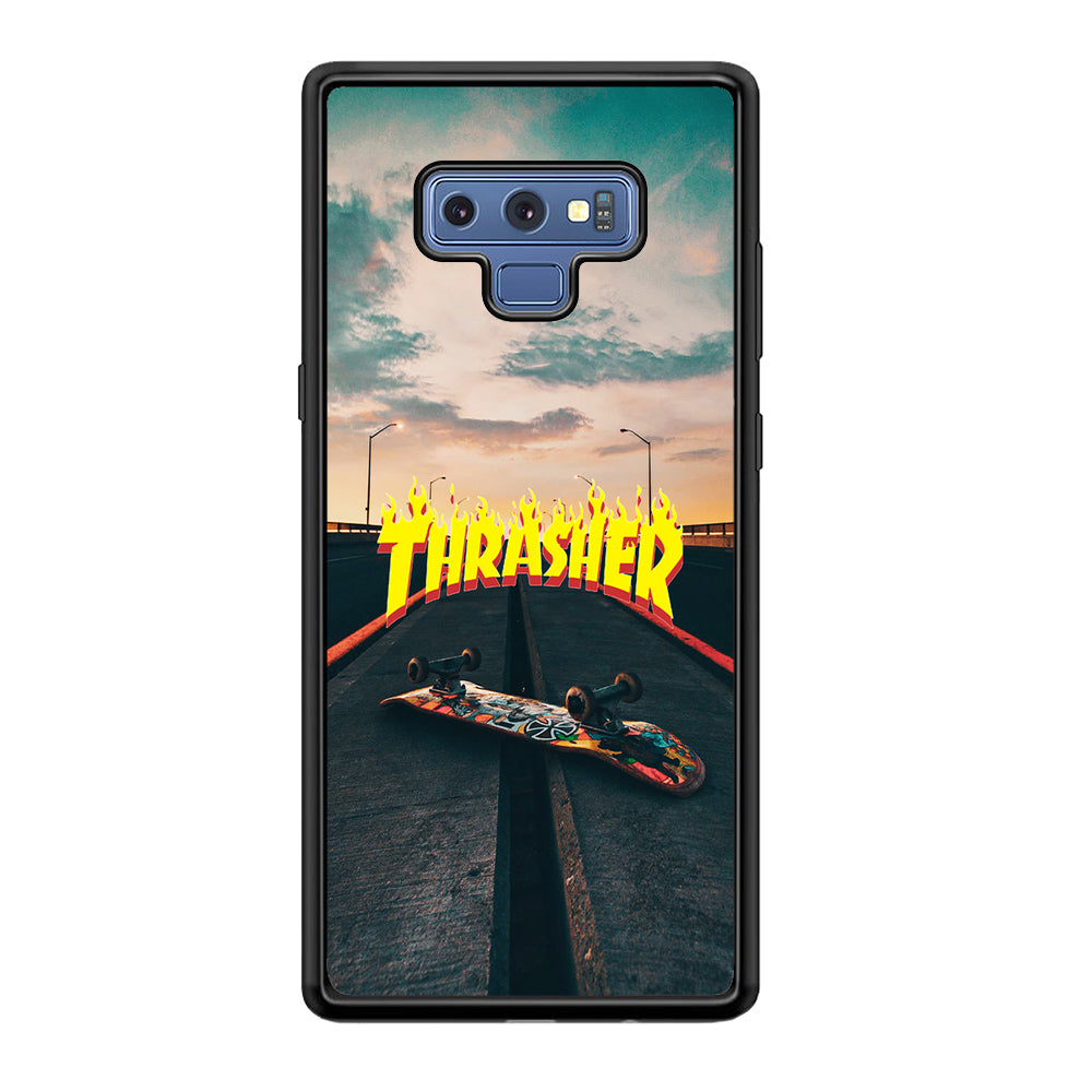 Thrasher Skate Street View Samsung Galaxy Note 9 Case-Mobile Phone Case-Rubber Black (2D Case)-Altracase