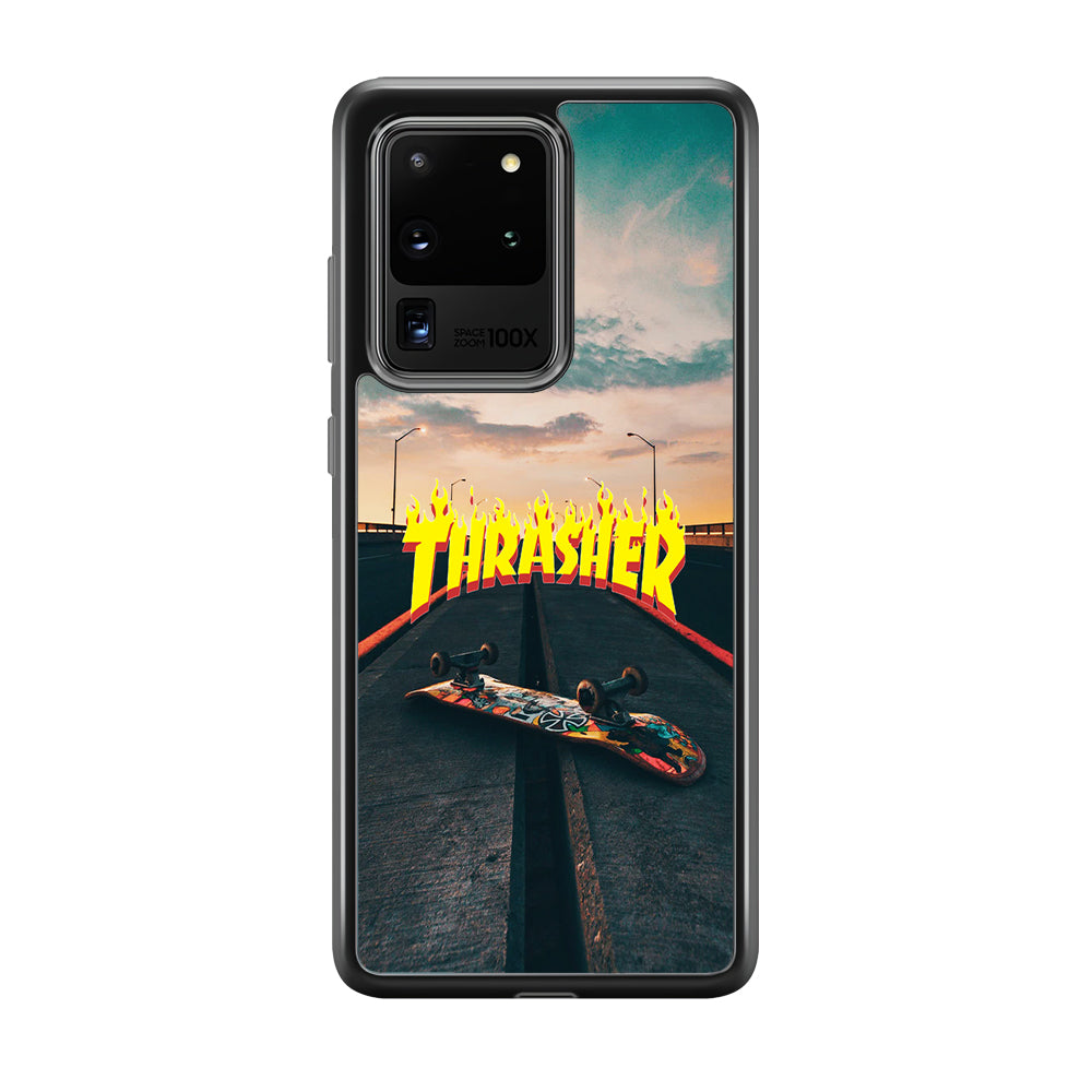 Thrasher Skate Street View Samsung Galaxy S20 Ultra Case-Mobile Phone Case-Rubber Black (2D Case)-Altracase