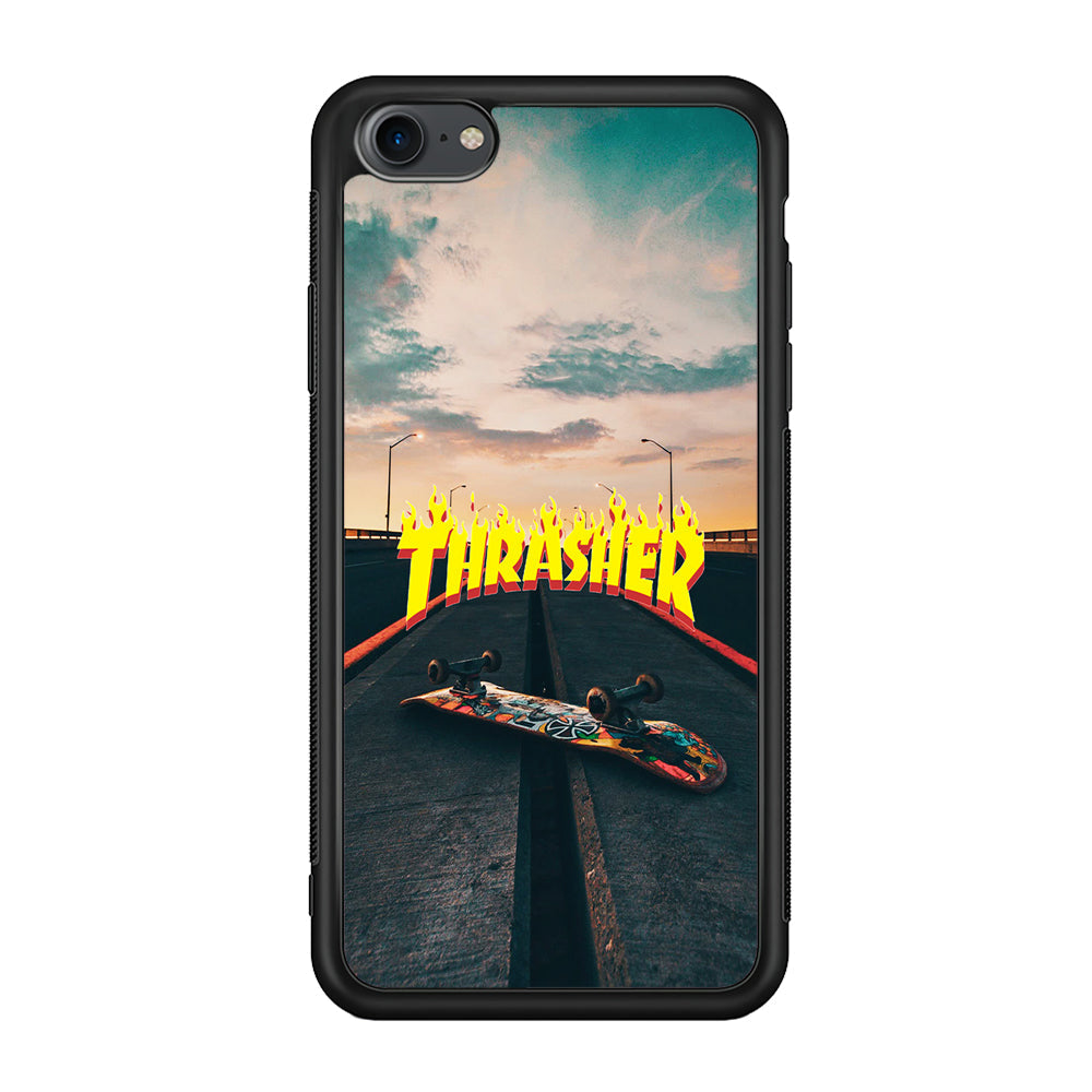 Thrasher Skate Street View iPhone SE 3 2022 Case-Mobile Phone Case-Rubber Black (2D Case)-Altracase