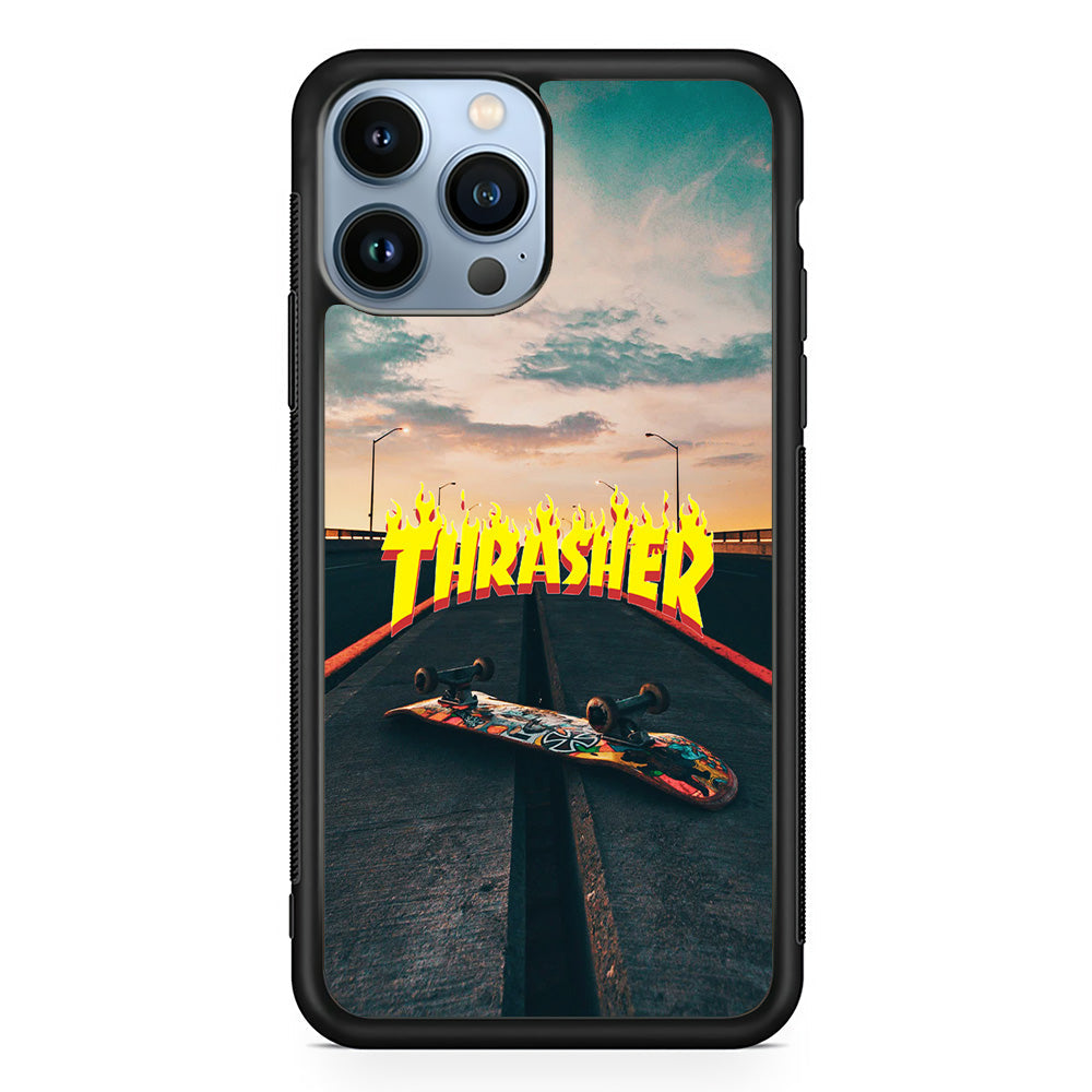 Thrasher Skate Street View iPhone 15 Pro Case-Mobile Phone Case-Rubber Black (2D Case)-Altracase