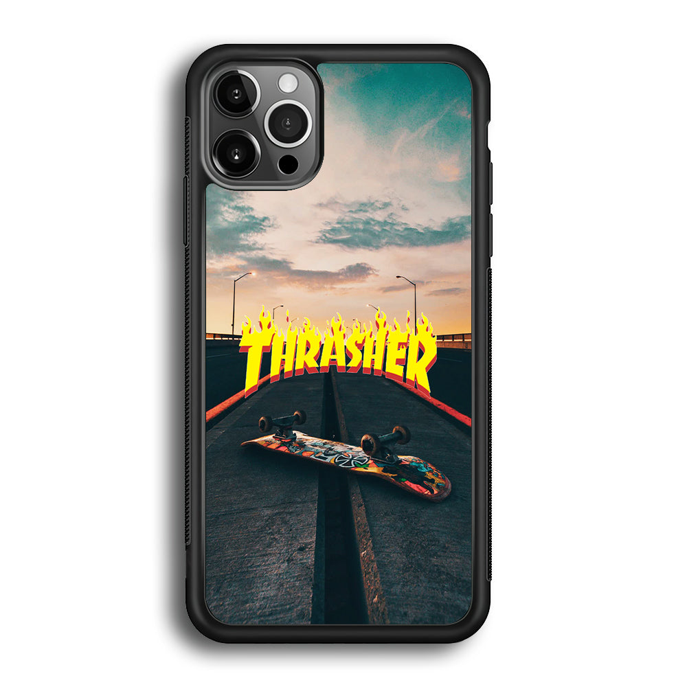 Thrasher Skate Street View iPhone 12 Pro Max Case-Mobile Phone Case-Rubber Black (2D Case)-Altracase