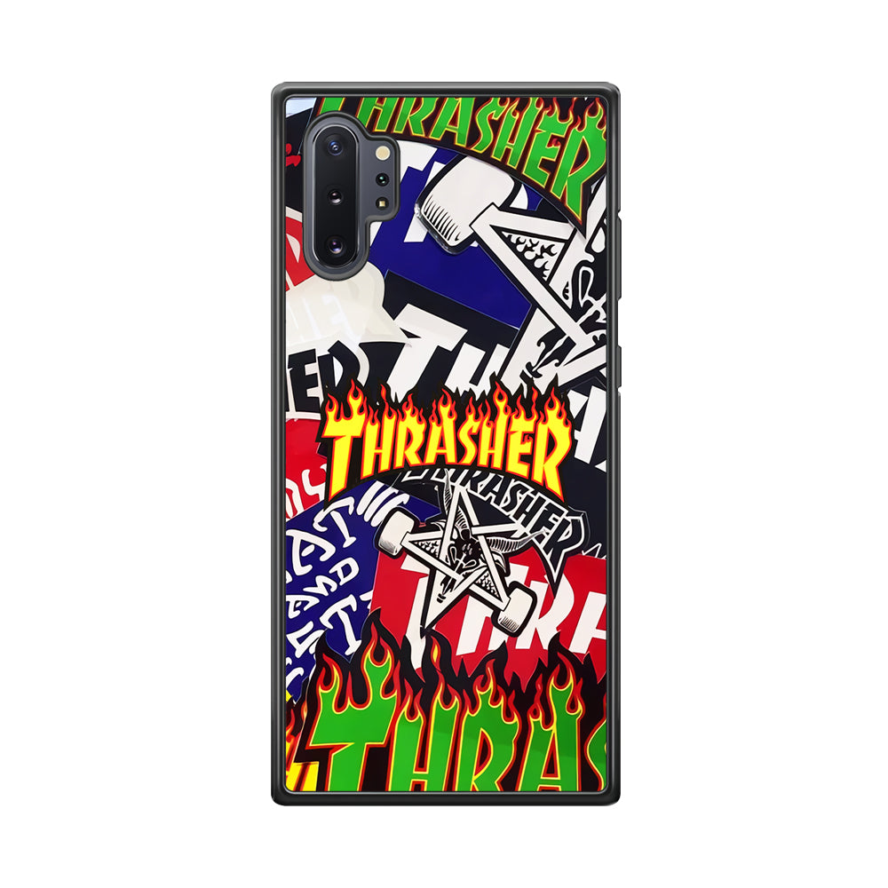 Thrasher Sticker Flat Samsung Galaxy Note 10 Plus Case-Mobile Phone Case-Rubber Black (2D Case)-Altracase