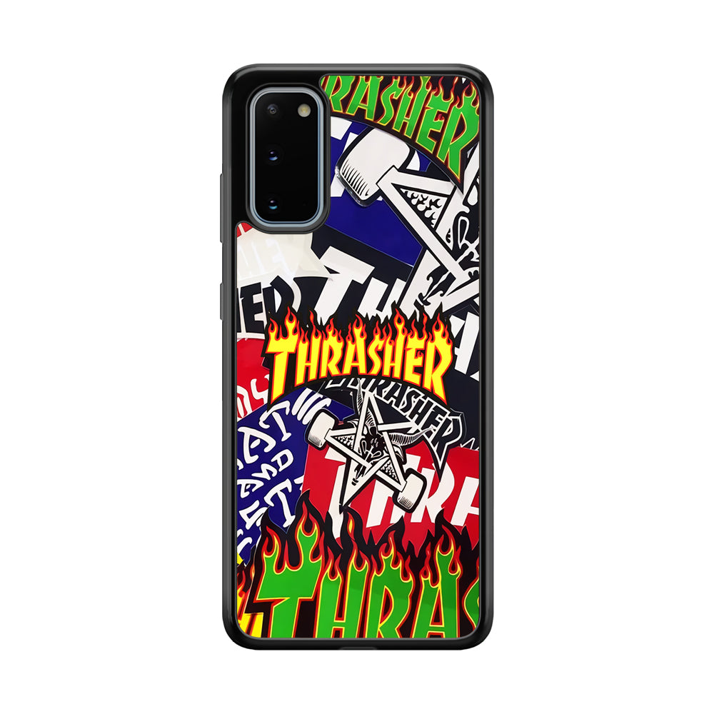 Thrasher Sticker Flat Samsung Galaxy S20 Case-Mobile Phone Case-Rubber Black (2D Case)-Altracase