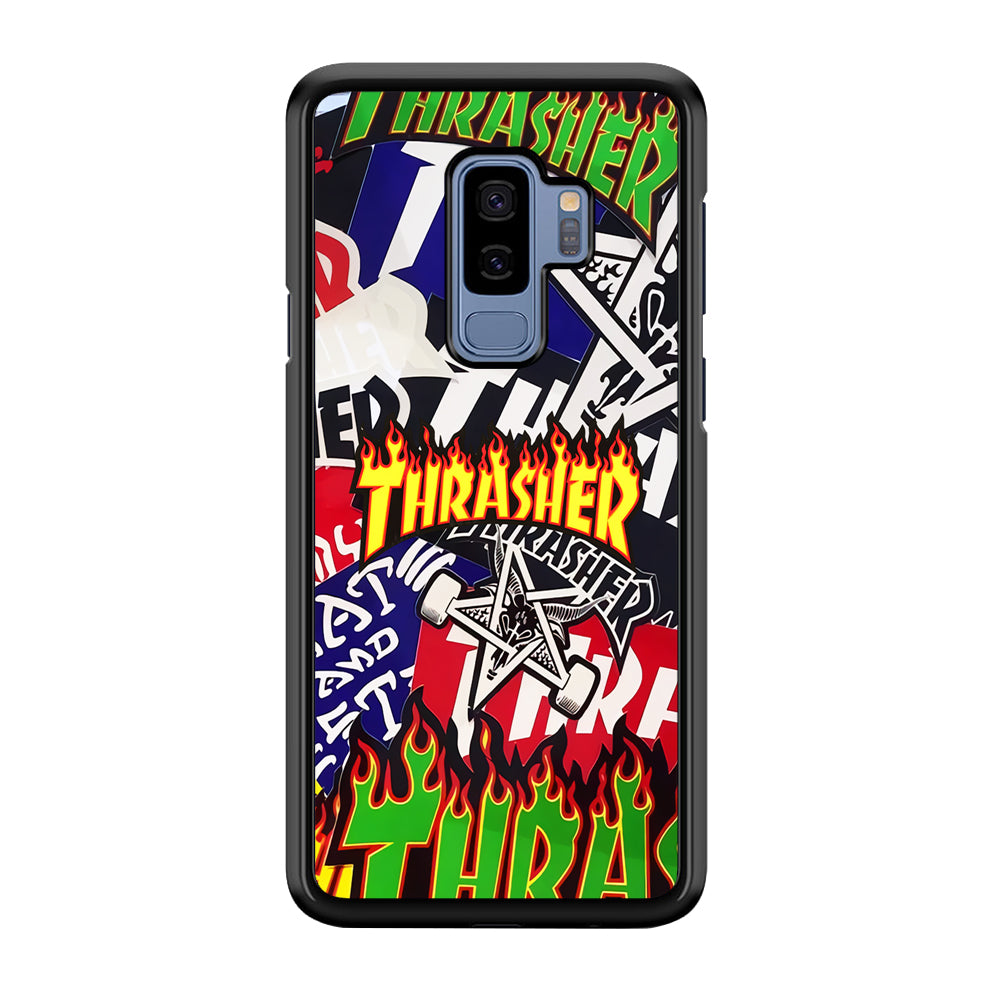 Thrasher Sticker Flat Samsung Galaxy S9 Plus Case-Mobile Phone Case-Rubber Black (2D Case)-Altracase