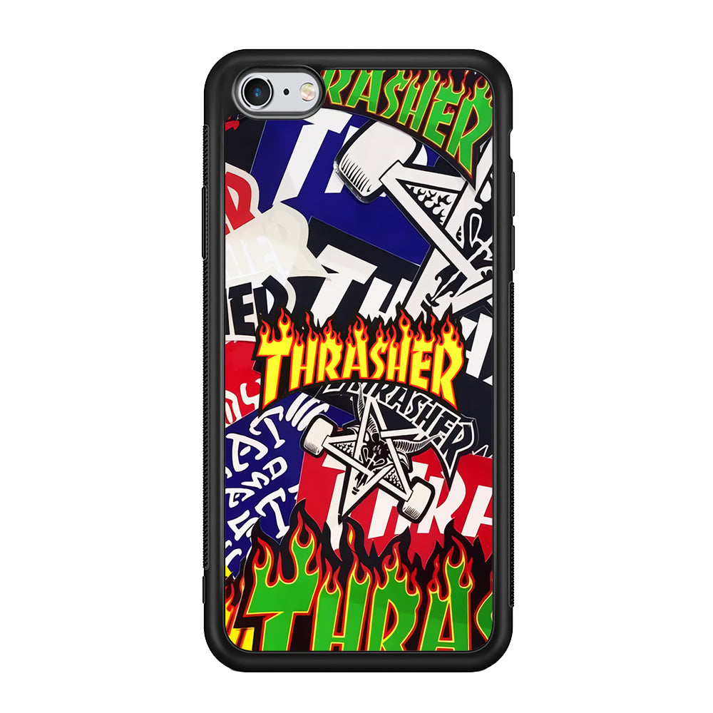 Thrasher Sticker Flat iPhone 6 Plus | 6s Plus Case-Mobile Phone Case-Rubber Black (2D Case)-Altracase