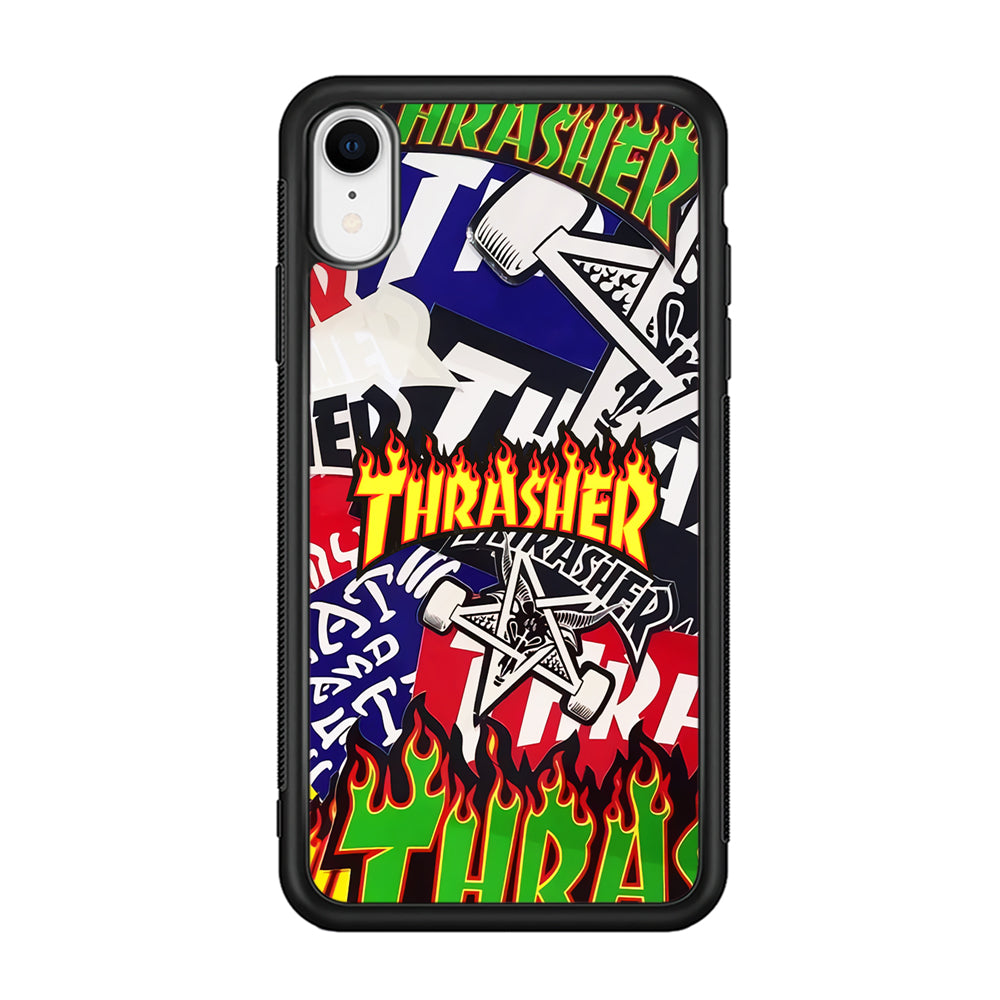 Thrasher Sticker Flat iPhone XR Case-Mobile Phone Case-Rubber Black (2D Case)-Altracase