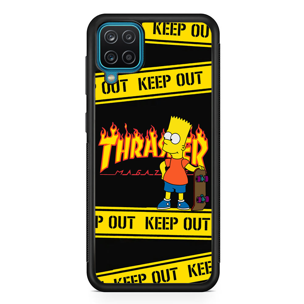 Thrasher Bart Danger Line Samsung Galaxy A12 Case-Mobile Phone Case-Rubber Black (2D Case)-Altracase