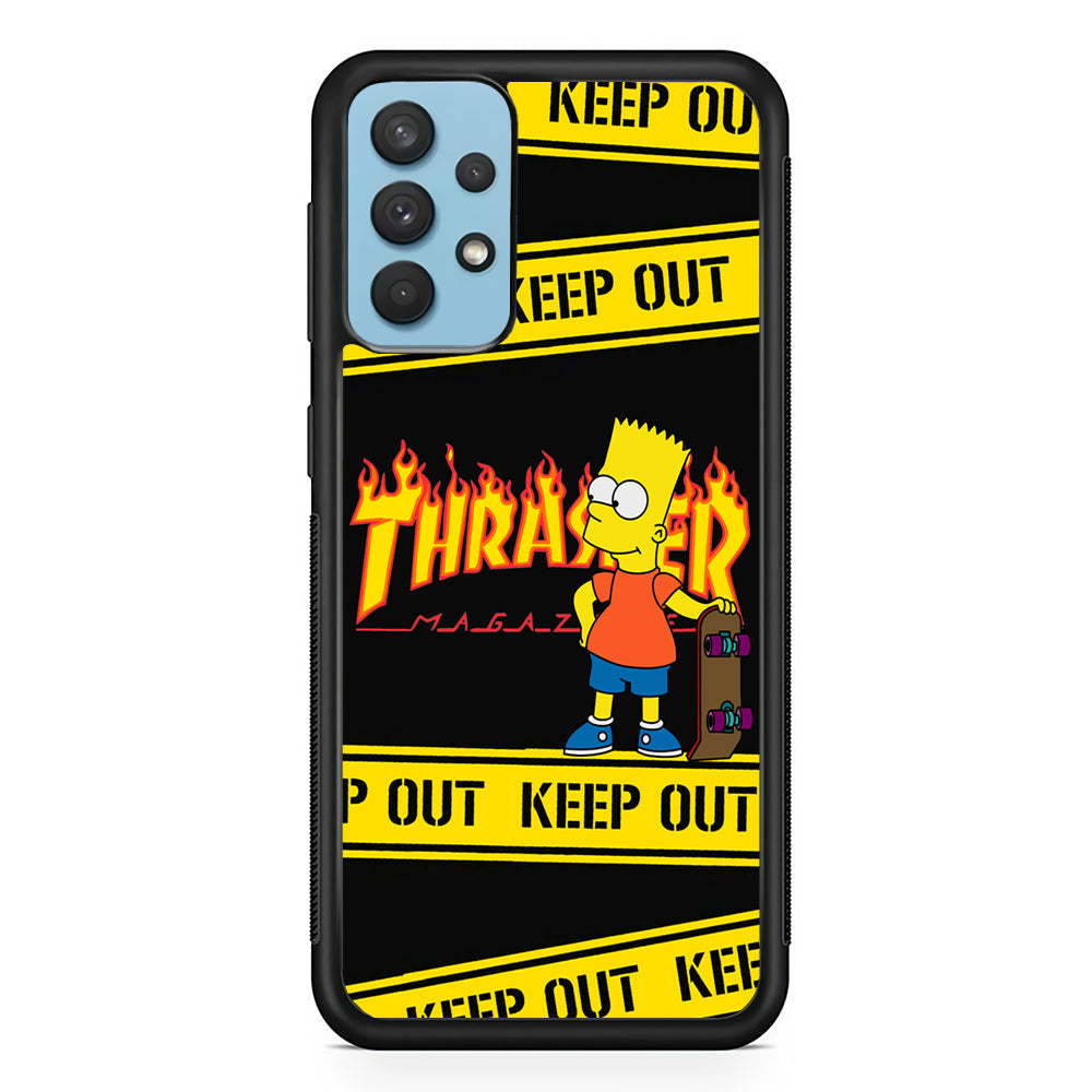 Thrasher Bart Danger Line Samsung Galaxy A32 Case-Mobile Phone Case-Rubber Black (2D Case)-Altracase