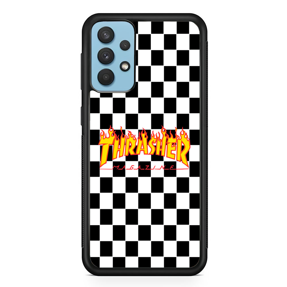 Thrasher Chess Board Background Samsung Galaxy A32 Case-Mobile Phone Case-Rubber Black (2D Case)-Altracase