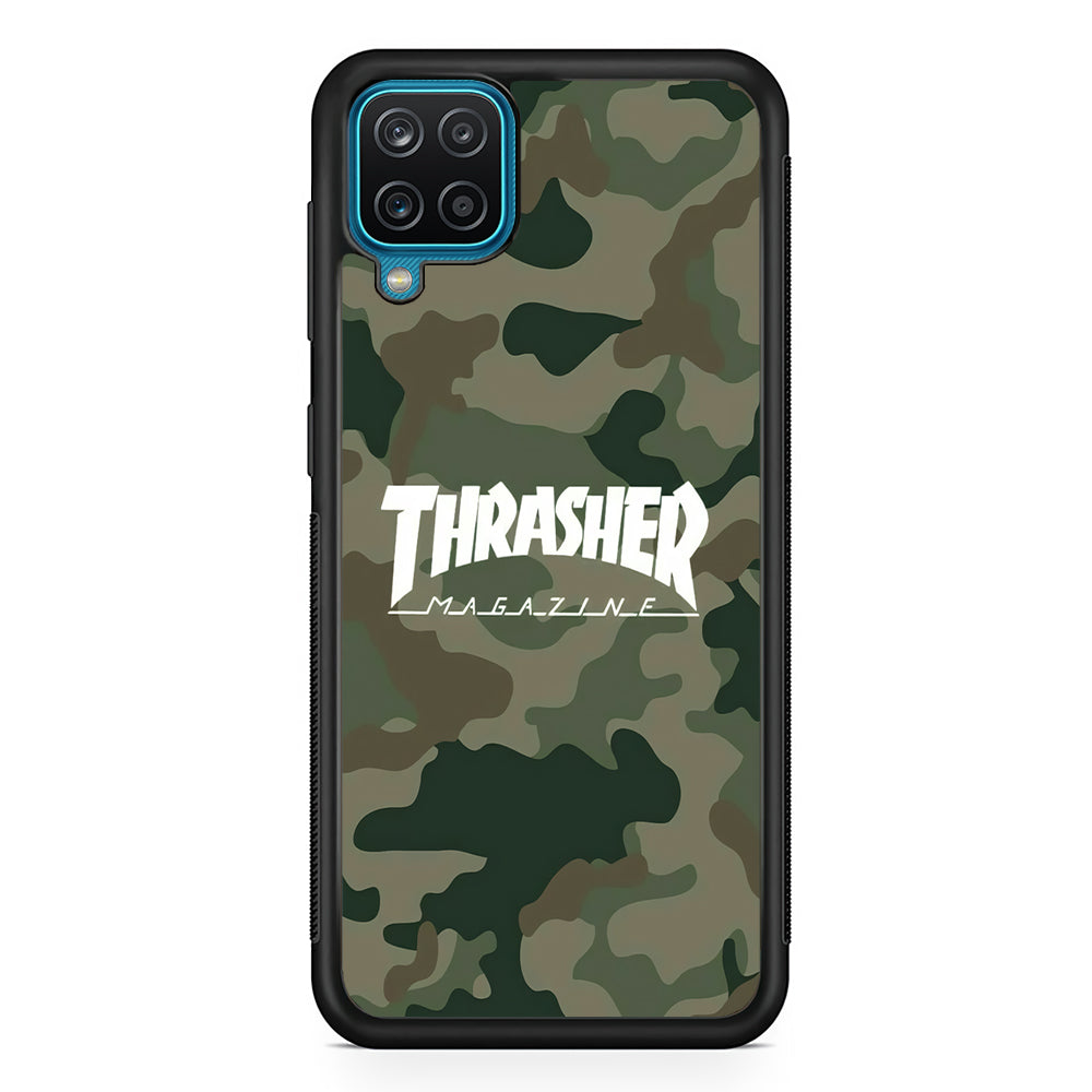 Thrasher Magazine Green Army Samsung Galaxy A12 Case-Mobile Phone Case-Rubber Black (2D Case)-Altracase