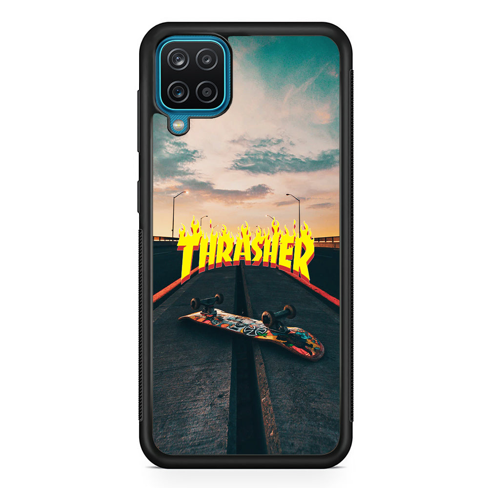 Thrasher Skate Street View Samsung Galaxy A12 Case-Mobile Phone Case-Rubber Black (2D Case)-Altracase