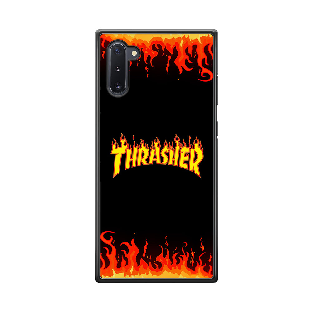 Thrasher in Fire Samsung Galaxy Note 10 Case-Mobile Phone Case-Rubber Black (2D Case)-Altracase