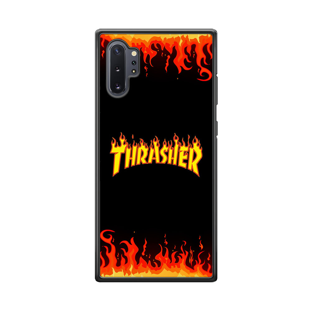 Thrasher in Fire Samsung Galaxy Note 10 Plus Case-Mobile Phone Case-Rubber Black (2D Case)-Altracase