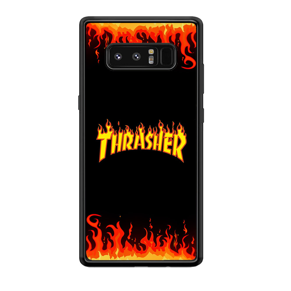 Thrasher in Fire Samsung Galaxy Note 8 Case-Mobile Phone Case-Rubber Black (2D Case)-Altracase