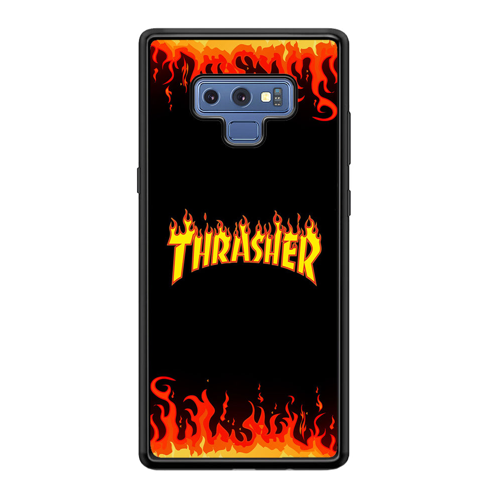 Thrasher in Fire Samsung Galaxy Note 9 Case-Mobile Phone Case-Rubber Black (2D Case)-Altracase