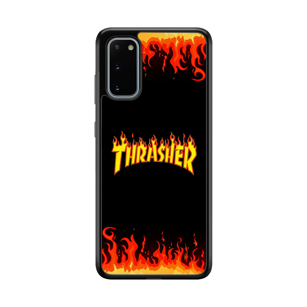 Thrasher in Fire Samsung Galaxy S20 Case-Mobile Phone Case-Rubber Black (2D Case)-Altracase