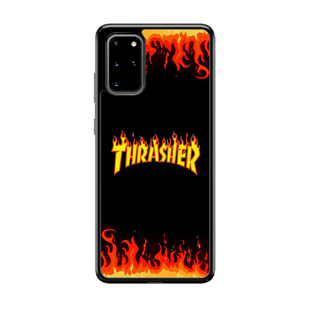 Thrasher in Fire Samsung Galaxy S20 Plus Case-Mobile Phone Case-Rubber Black (2D Case)-Altracase