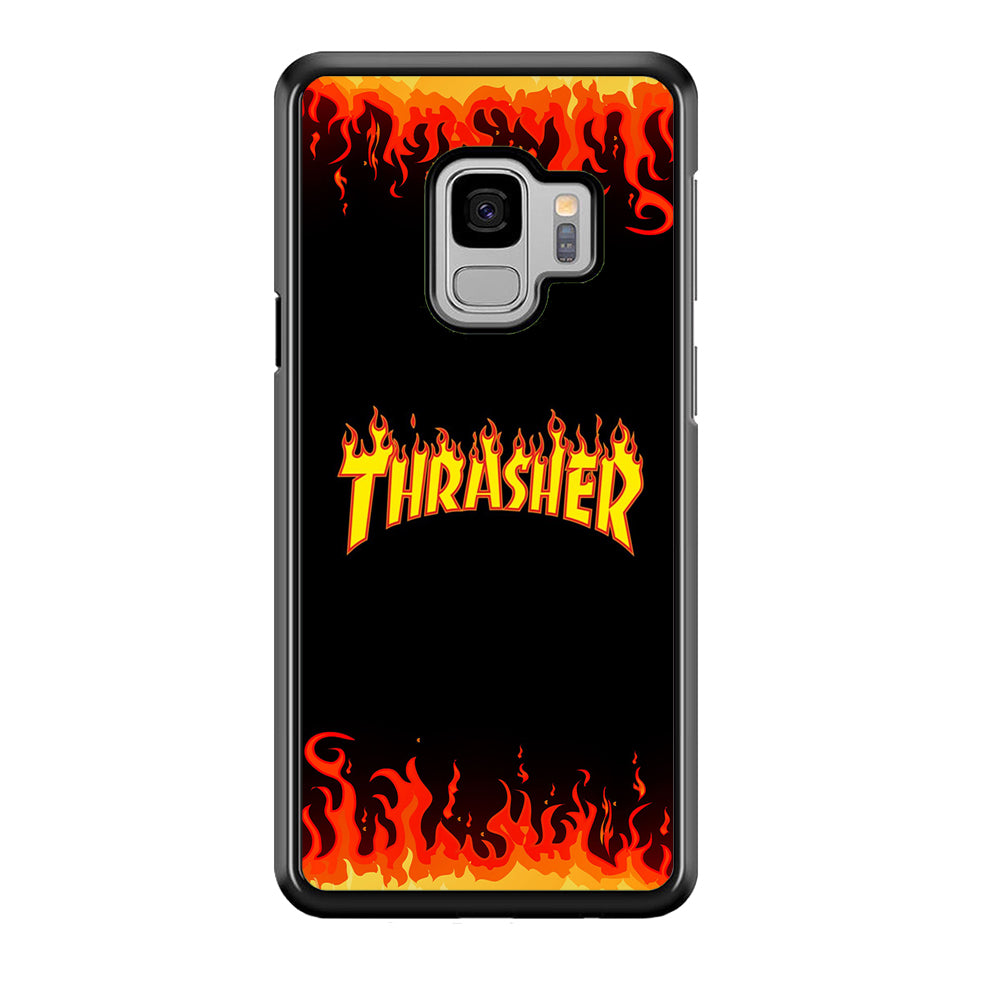 Thrasher in Fire Samsung Galaxy S9 Case-Mobile Phone Case-Rubber Black (2D Case)-Altracase