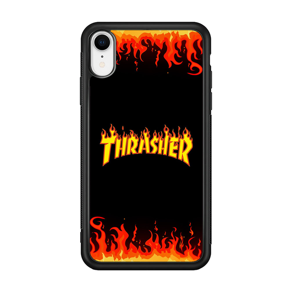 Thrasher in Fire iPhone XR Case-Mobile Phone Case-Rubber Black (2D Case)-Altracase