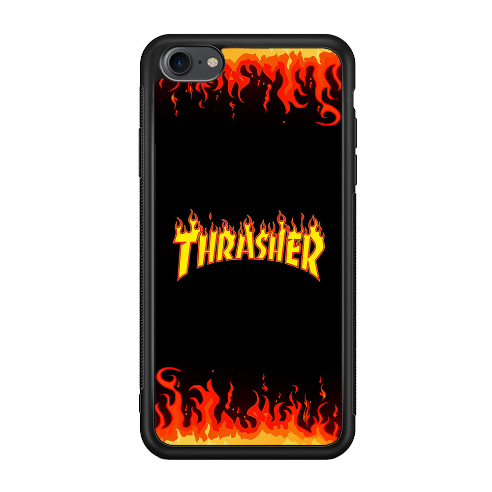 Thrasher in Fire iPhone SE 2020 Case-Mobile Phone Case-Rubber Black (2D Case)-Altracase