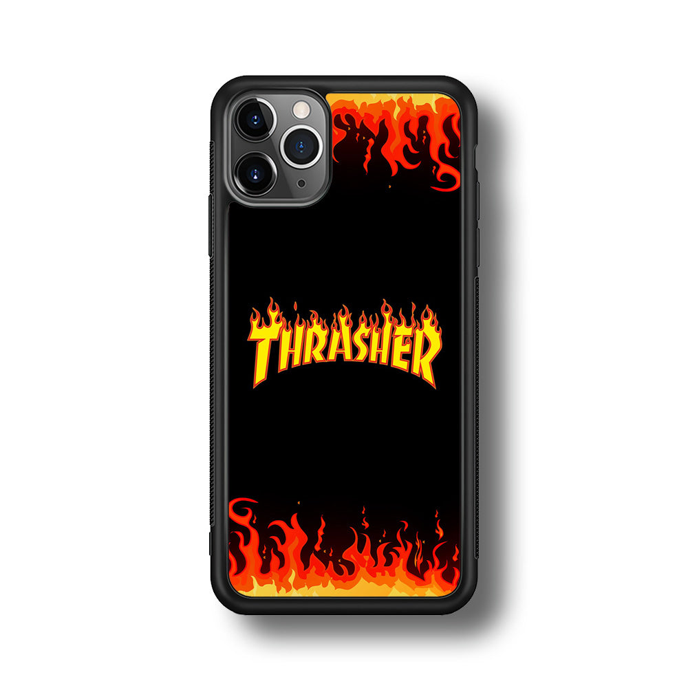 Thrasher in Fire iPhone 11 Pro Case-Mobile Phone Case-Rubber Black (2D Case)-Altracase